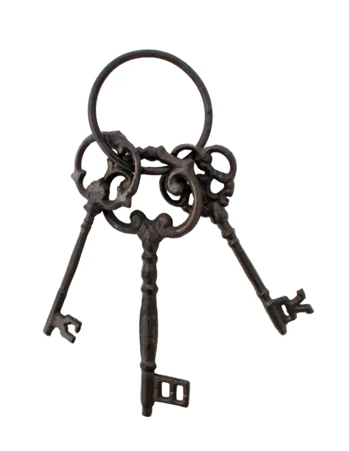 Juego de 3 llaves decorativas de hierro antiguas - Image 2