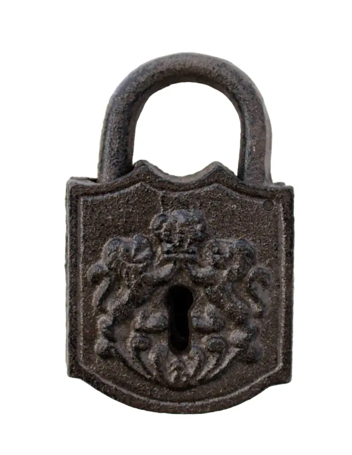 Candado decorativo de hierro c/llaves diseño leones - Image 3