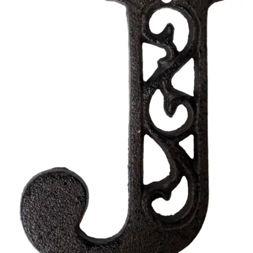 Letra J de hierro de 20cm