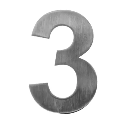 Número 3 decorativo de acero de 15cm