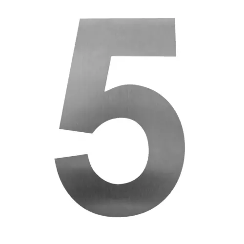 Número 5 decorativo de acero de 15cm