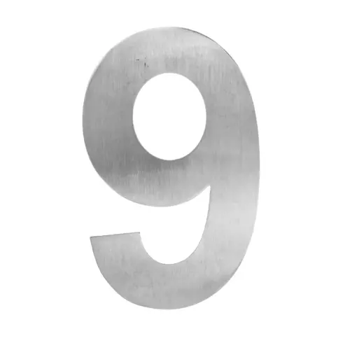 Número 9 decorativo de acero de 15cm