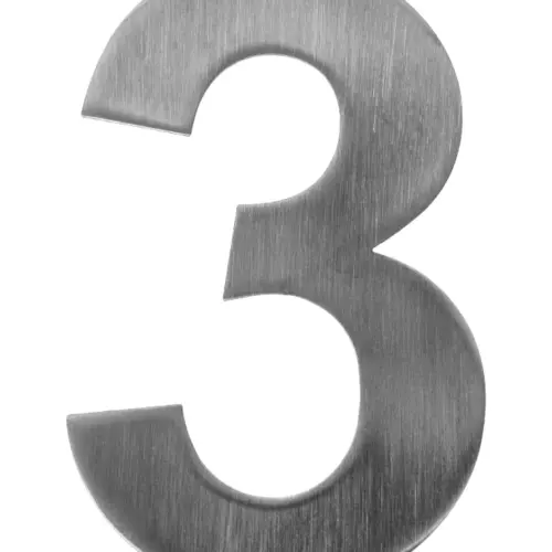 Número 3 decorativo de acero de 25cm