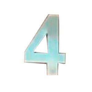 Número 4 decorativo de acero de 25cm