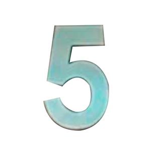 Número 5 decorativo de acero de 25cm