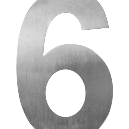 Número 6 decorativo de acero de 25cm