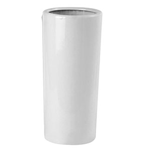 Maceta cilíndrica de cerámica blanca de 19x41cm