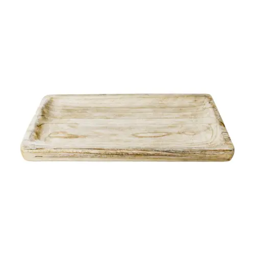 Charola rectangular de madera