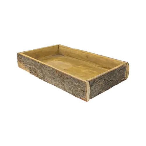Charola rectangular de madera de 41x26x7cm