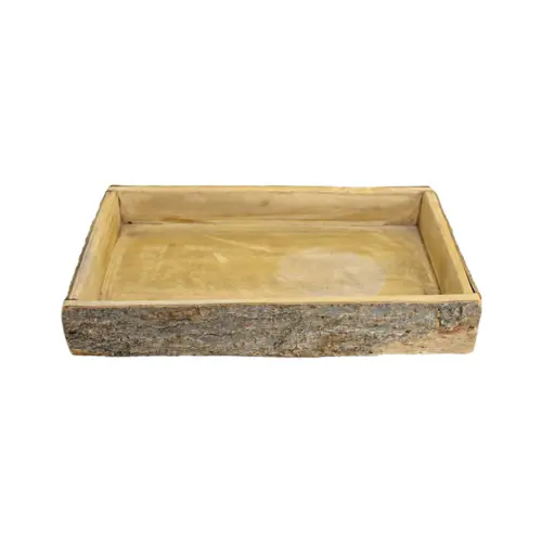 Charola rectangular de madera de 41x26x7cm