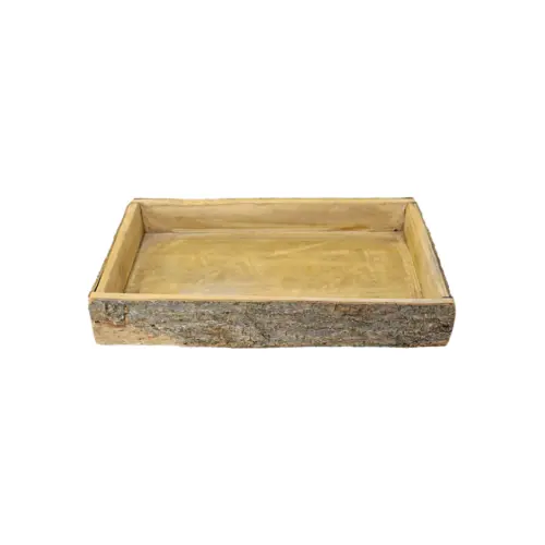 Charola rectangular de madera de 35x20x7cm