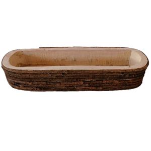 Maceta ovalada de madera de 40x12x8cm