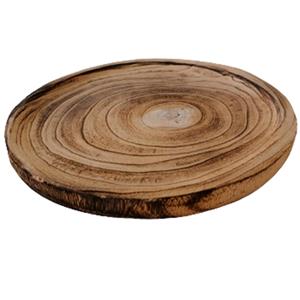 Plato de madera redondo de 26x26x3cm