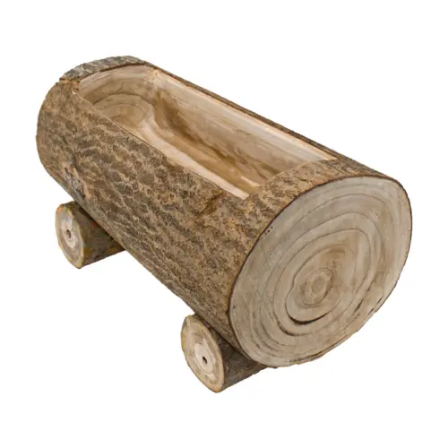 Maceta de madera diseño tronco de 56x26x30cm