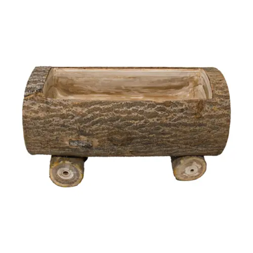 Maceta de madera diseño tronco de 56x26x30cm