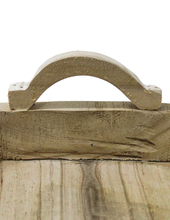 Maceta rectangular de madera con agarraderas de 26x24x6x11cm - Image 3