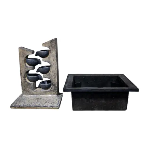 Fuente de poliresina caida zig-zag de 13x12x17cm