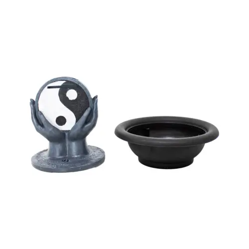 Fuente de poliresina diseño manos con Yin y yang de 25x25x26.5cm