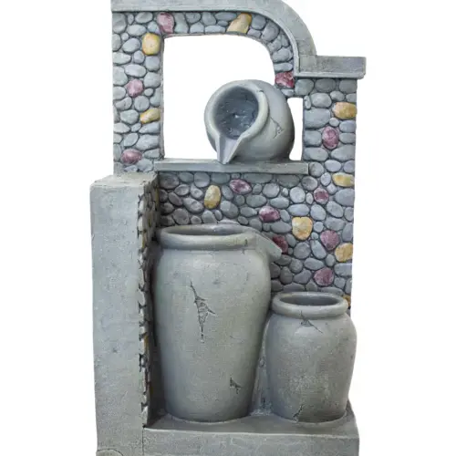 Fuente de poliresina diseño cantaros de 18x23x40cm