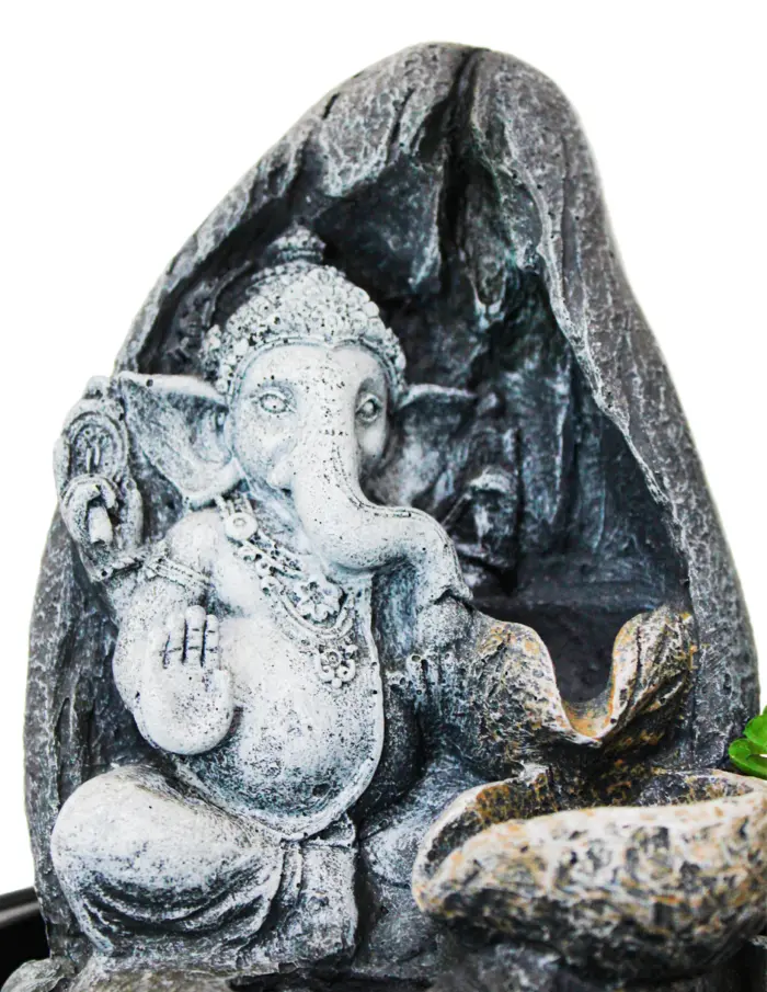 Fuente de poliresina con ganesha y árbol de 21x21x21cm - Image 5