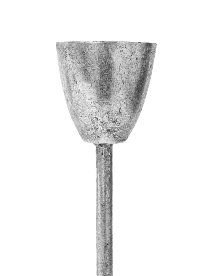 Candelabro de metal plateado - Image 2