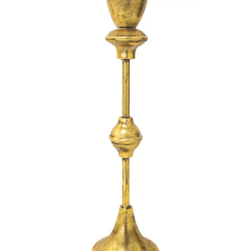 Candelabro de metal dorado