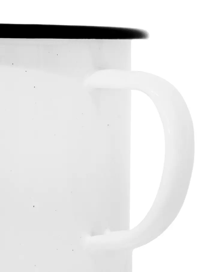 Taza de peltre blanca c/estampado vaca diseño francés de 11x11x10cm - Image 3