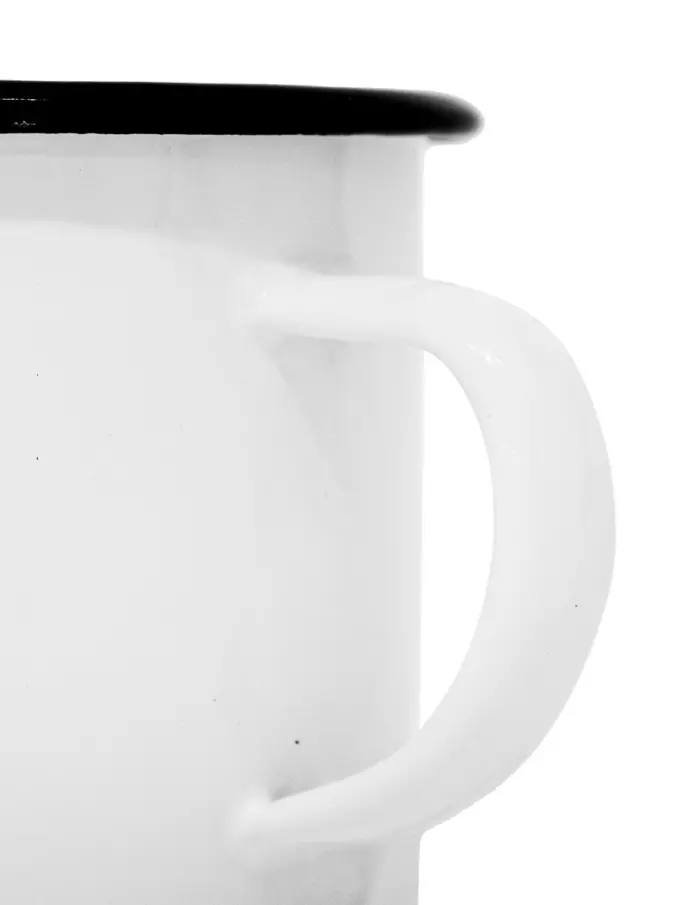 Taza de peltre blanca c/estampado vaca diseño francés de 9x9x8.5cm - Image 3