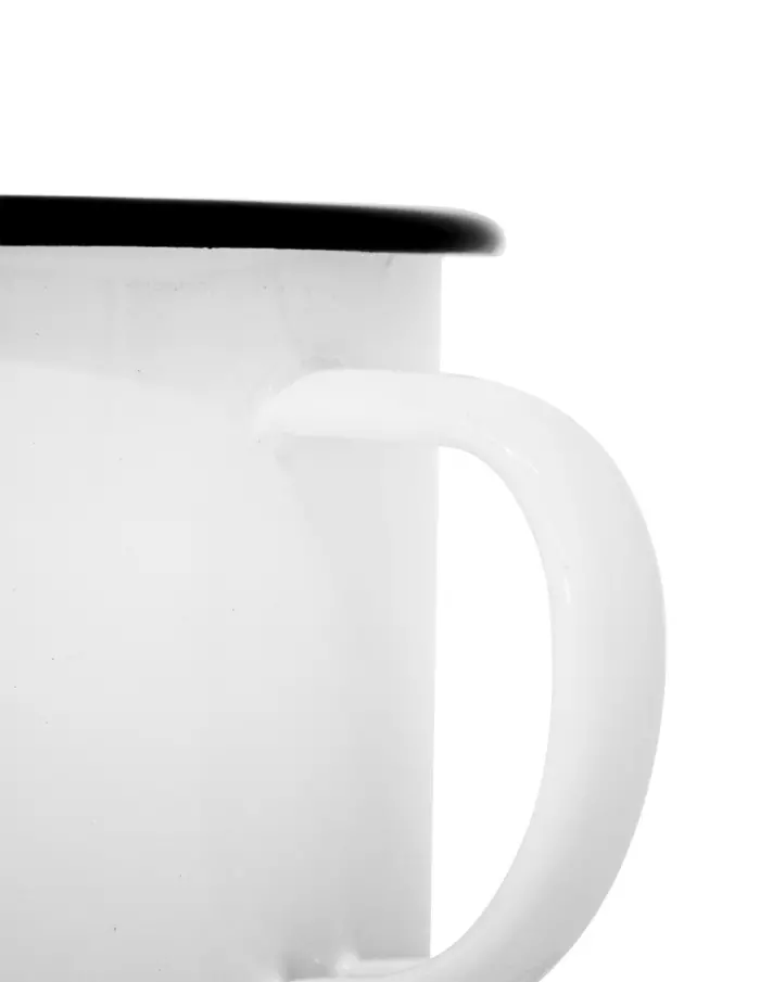 Taza de peltre blanca estampado de tetera y texto TEA de 11x11x10cm - Image 3