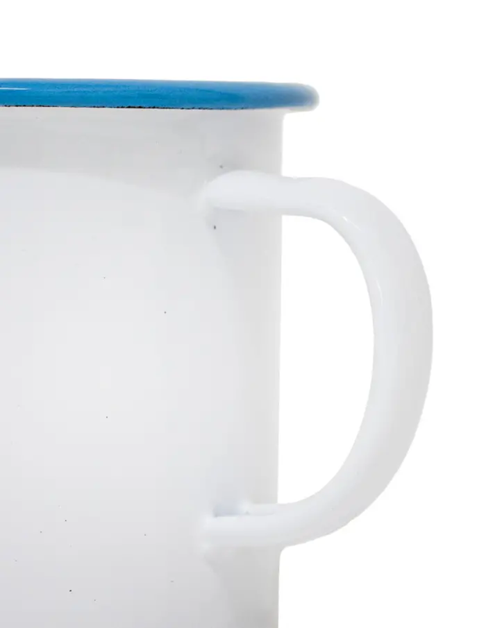 Taza de peltre blanca con diseño de flamingo de 9x9x8cm - Image 3
