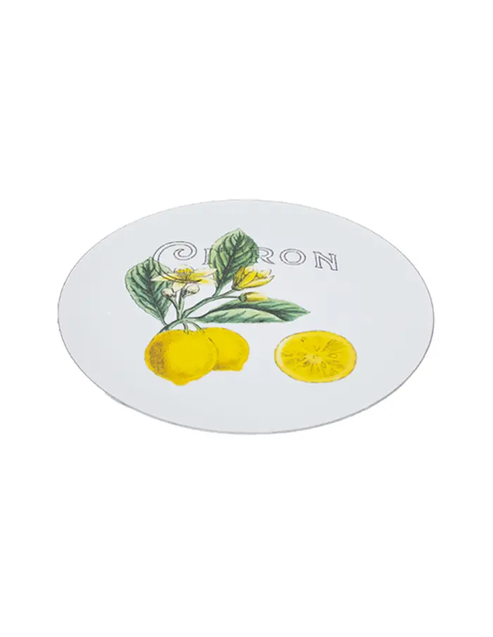 Plato de peltre blanco estampado limones de 27x27xcm - Image 2