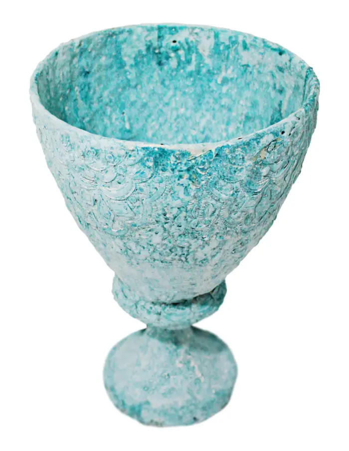Copa de poliresina diseño medieval azul de 19x19x27cm - Image 2