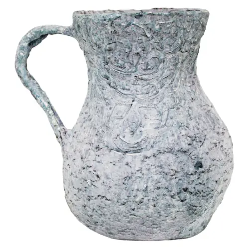 Jarra de poliresina diseño medieval gris de 16x16x22cm