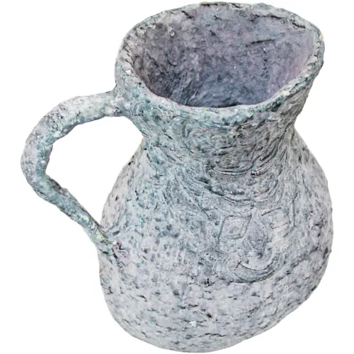 Jarra de poliresina diseño medieval gris de 16x16x22cm