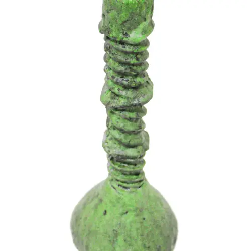 Candelabro de piedra en espiral verde de 11x11x30cm