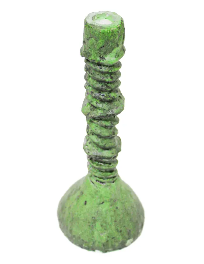 Candelabro de piedra en espiral verde de 11x11x30cm - Image 2