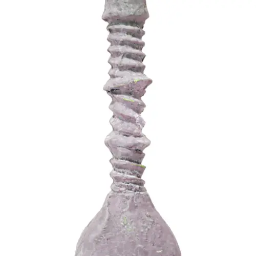 Candelabro de piedra en espiral morado de 11x11x30cm