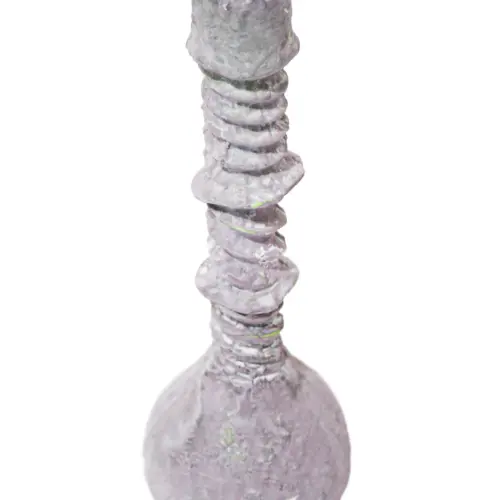Candelabro de piedra en espiral morado de 11x11x30cm