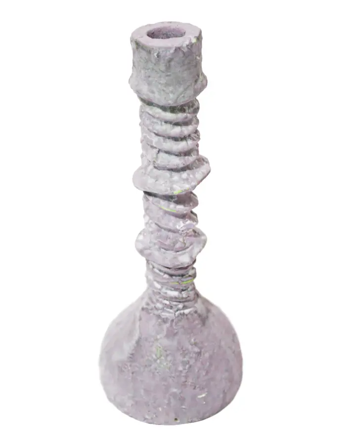 Candelabro de piedra en espiral morado de 11x11x30cm - Image 2