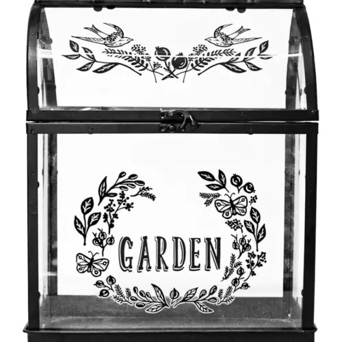 Terrario de cristal con metal de 30×15.5x40cm