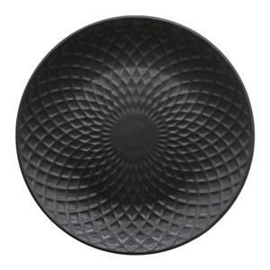 Plato de cerámica negro diseño triángulos de 15x15x1.8cm