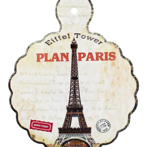 Portacalientes de porcelana estampado Torre Eiffel de 20x25cm