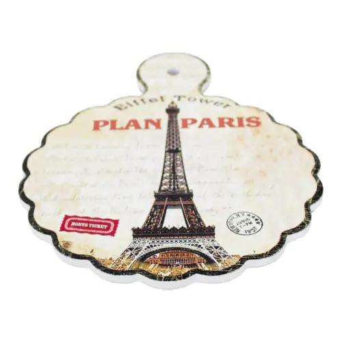 Portacalientes de porcelana estampado Torre Eiffel de 20x25cm