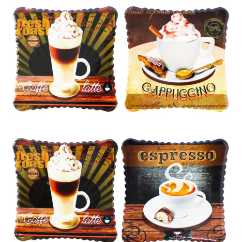 Juego de 4 portavasos diseño Tazas de Café de 11x11cm