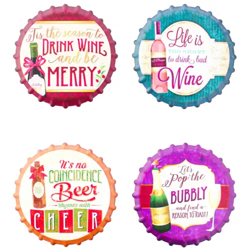 Juego de 4 portavasos diseño Botellas de Vino de 11x11cm
