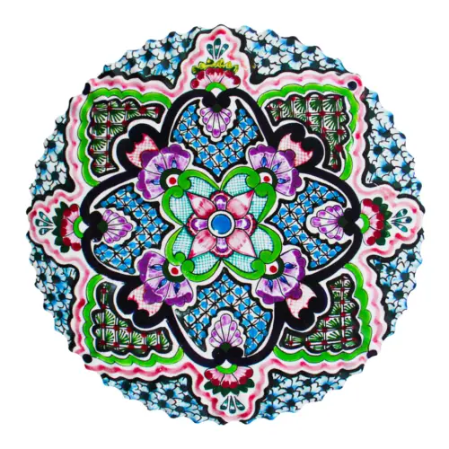 Porta calientes redondo diseño flor de colores de 18x18cm