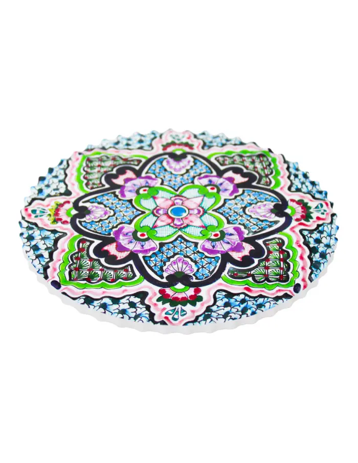 Porta calientes redondo diseño flor de colores de 18x18cm - Image 2