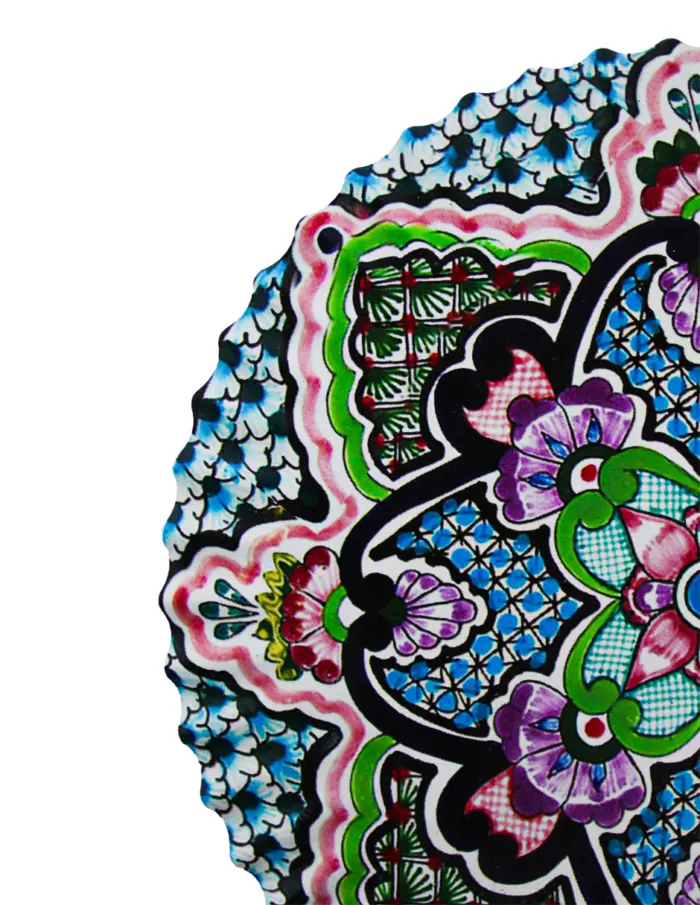 Porta calientes redondo diseño flor de colores de 18x18cm - Image 3