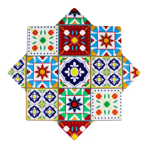 Porta calientes diseño estrella de colores de 20x20cm