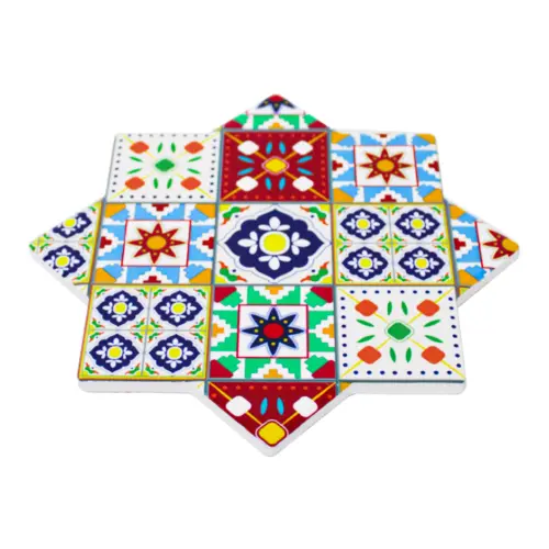 Porta calientes diseño estrella de colores de 20x20cm